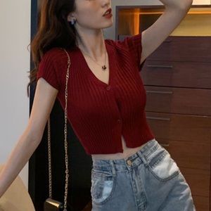 ribbed button top